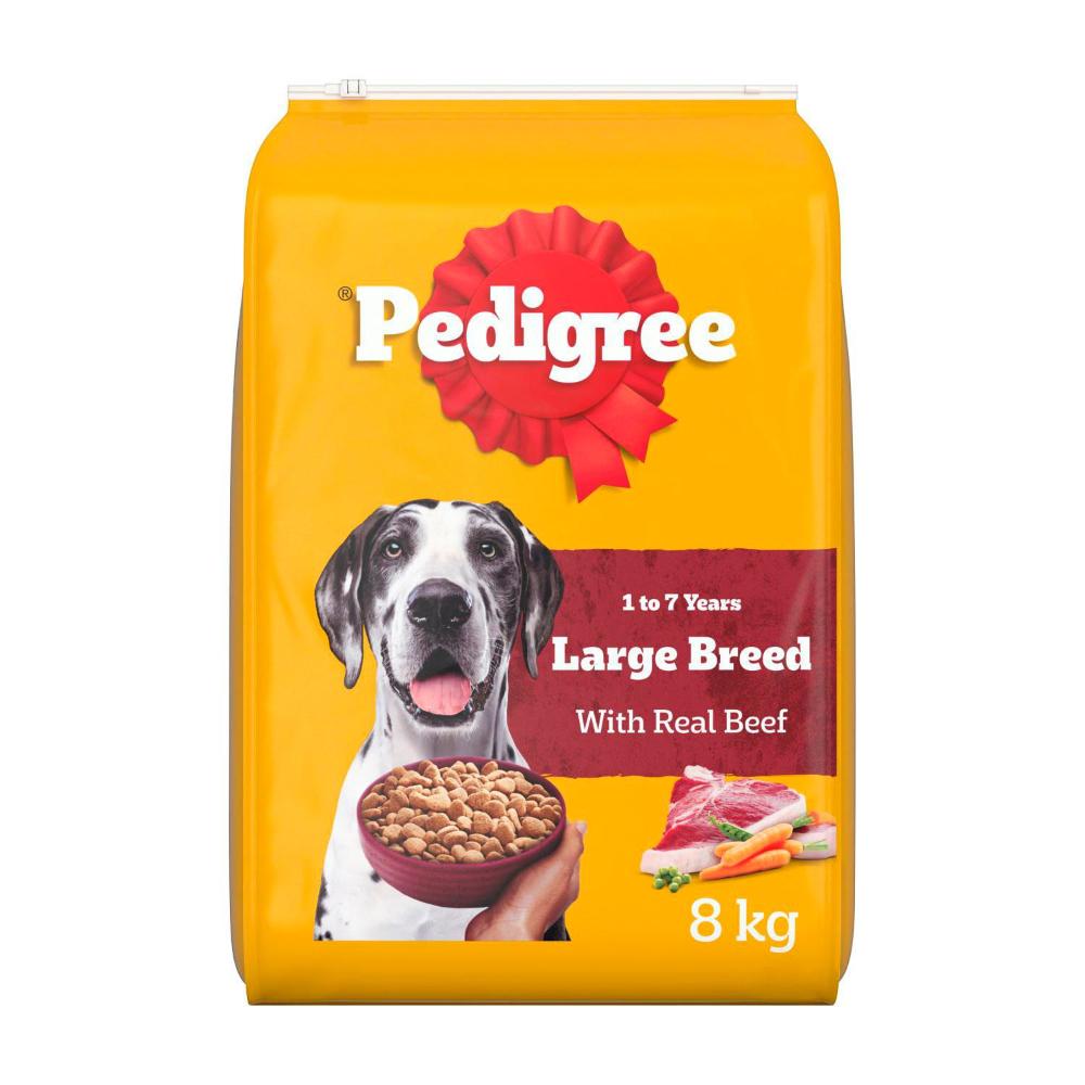 Pedigree Large Breed With Real Beef Dry Dog Food - 8kg