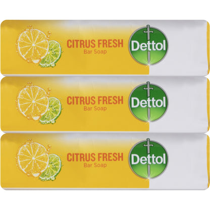 Dettol Citrus Fresh Bar Soap 100g X 3 Pack