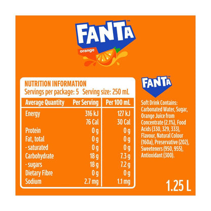 Fanta Orange Soft Drink - 1.25L