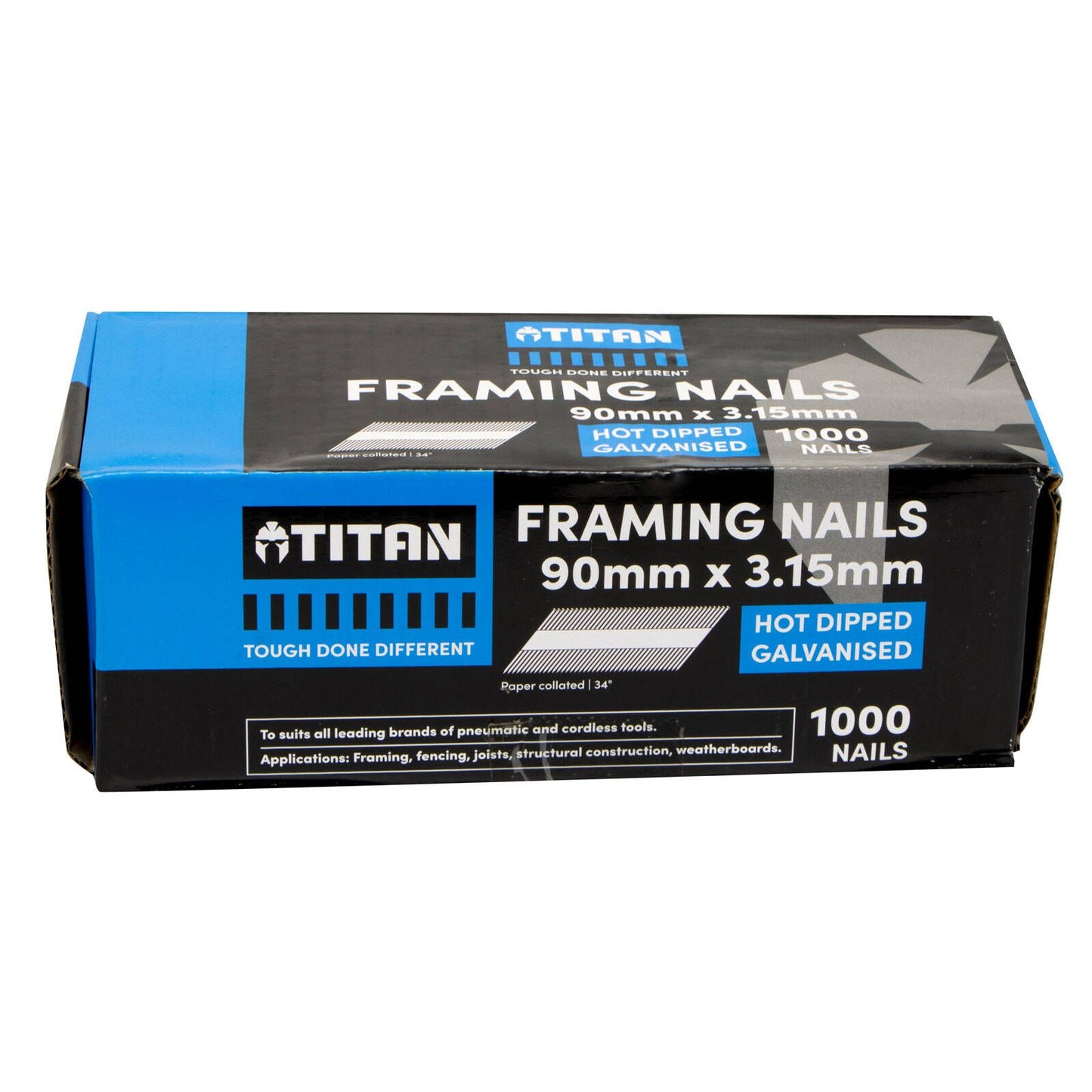 Titan Collated Framing Nails - 90 x 3.15mm - 1000 Pack