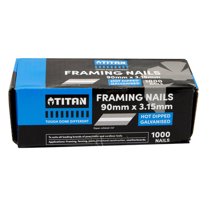 Titan Collated Framing Nails - 90 x 3.15mm - 1000 Pack