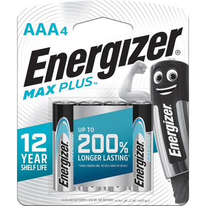 Energizer Max Plus High Performance Aaa Alkaline Batteries 4 Pack