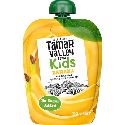 Tamar Valley Dairy Kids Greek Yoghurt Pouch Banana 110g