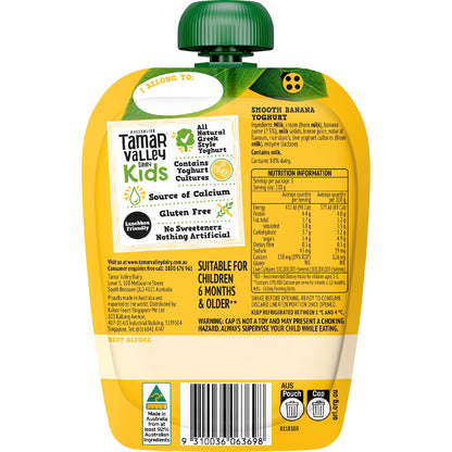 Tamar Valley Dairy Kids Greek Yoghurt Pouch Banana 110g