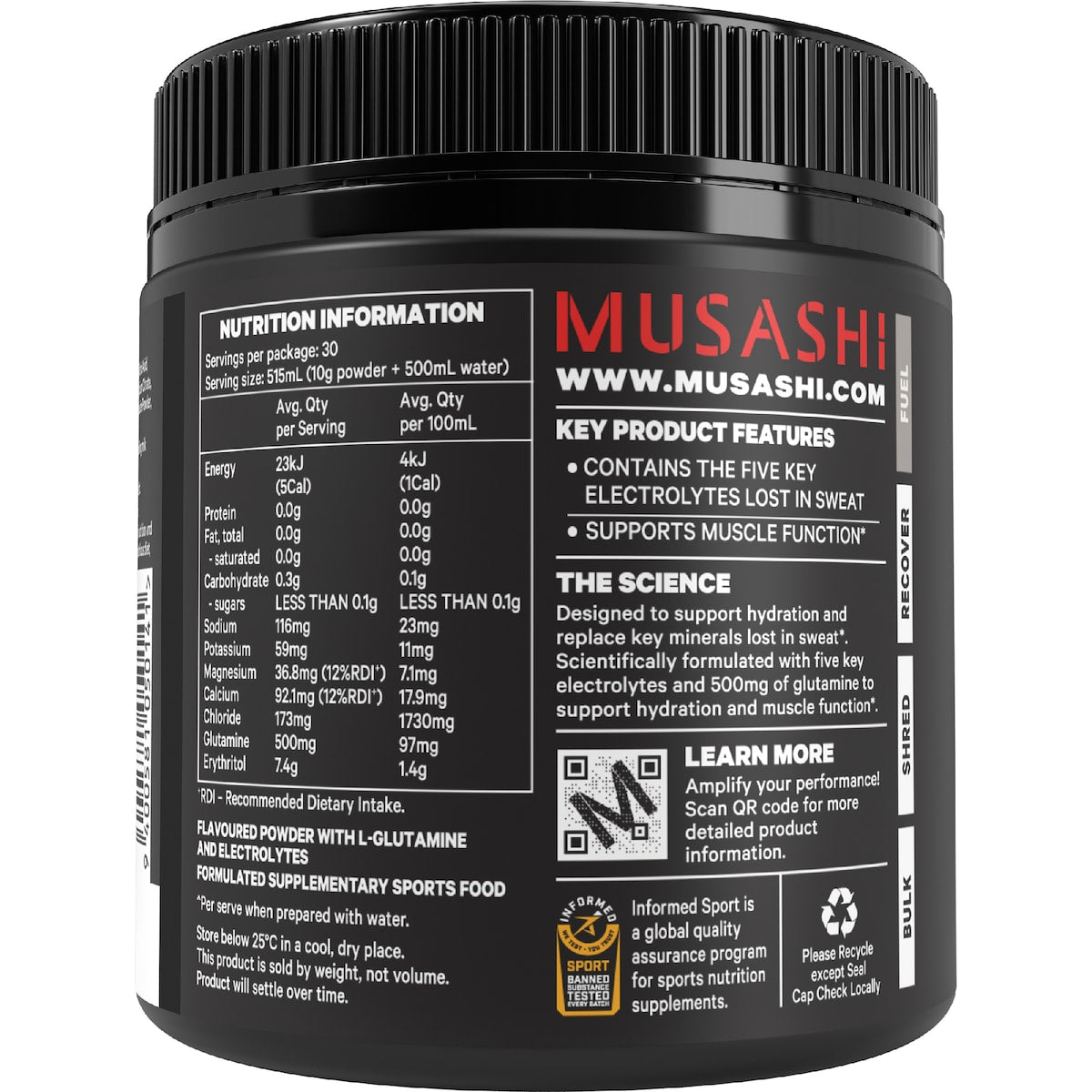 Musashi Electrolytes Watermelon Flavour 300g