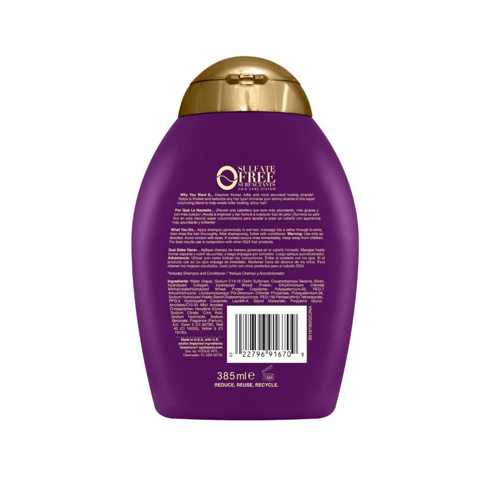 Ogx Thick & Full + Volumising Biotin & Collagen Shampoo For Fine Hair - 385mL