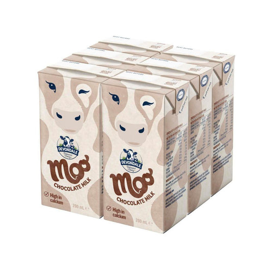 Devondale Moo Flavoured Chocolate Multipack Milk 200ml - 6 pack