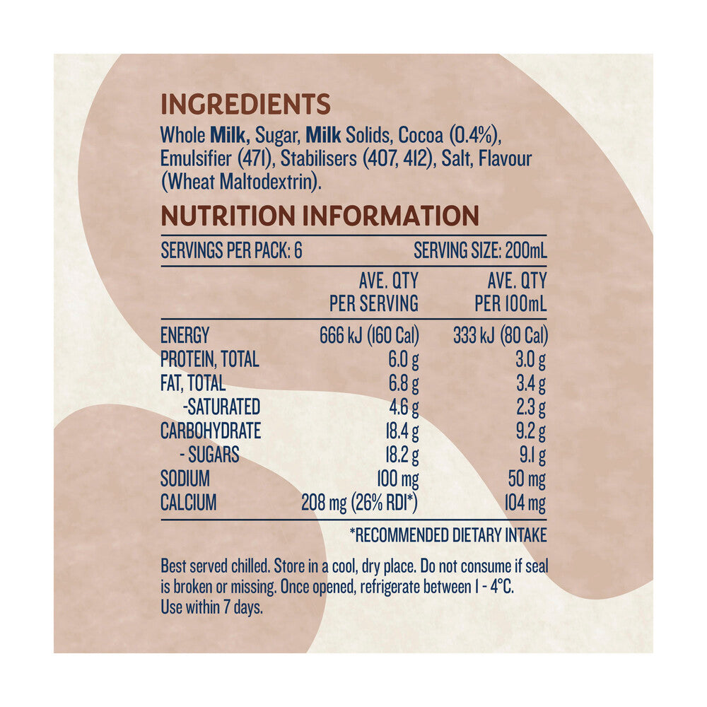 Devondale Moo Flavoured Chocolate Multipack Milk 200ml - 6 pack