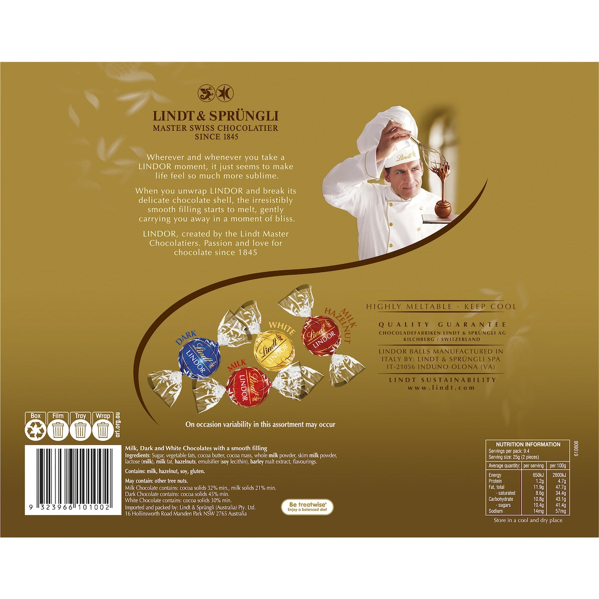 Lindt Lindor Assorted Chocolate Gift Box 235g