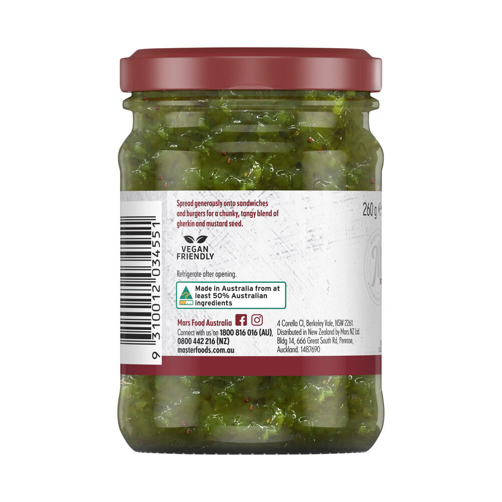 MasterFoods Gherkin Relish - 260g