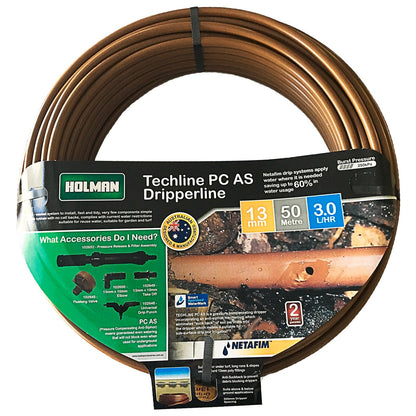Holman Techline PC Irrigation Drip Tube - 13mm x 50m