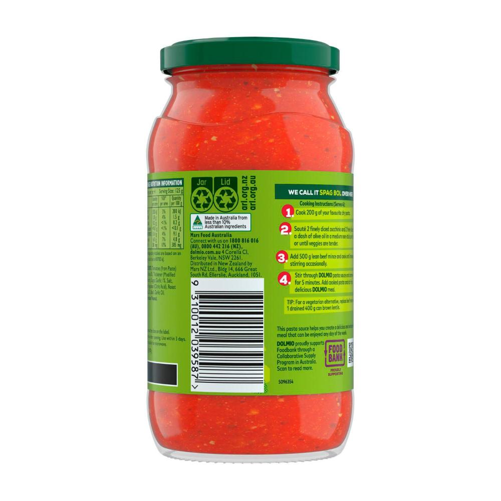 Dolmio Extra Pasta Sauce Tomato Onion & Roast Garlic - 500g