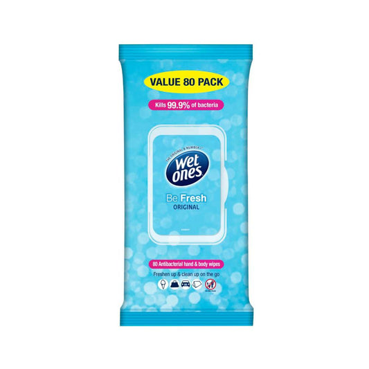 Wet Ones Antibacterial Hand Wipes Be Fresh - 80 pack