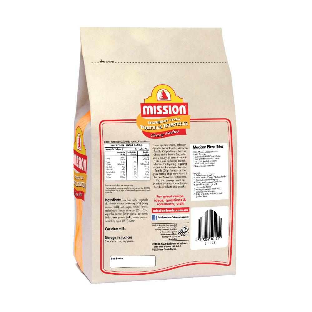 Mission Cheesy Nachos Tortilla Triangles Corn Chips - 230g