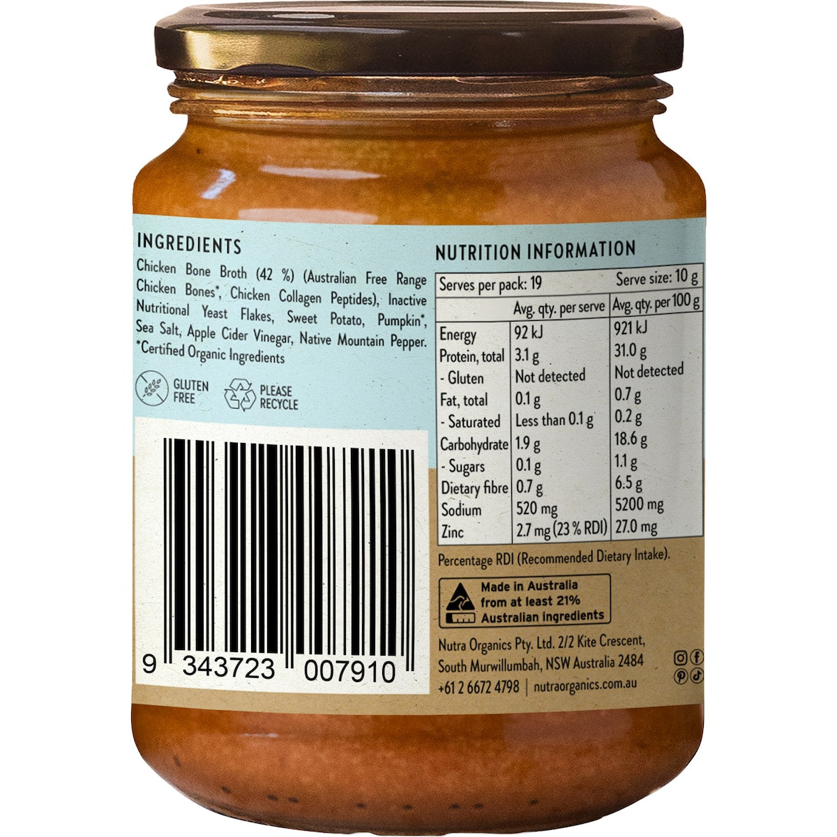 Nutra Naturals Chicken Bone Broth 190g