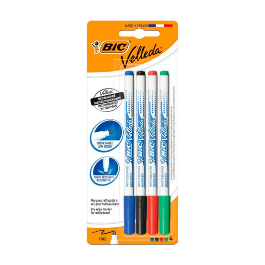 BIC Thin Whiteboard Marker - 4 Pack