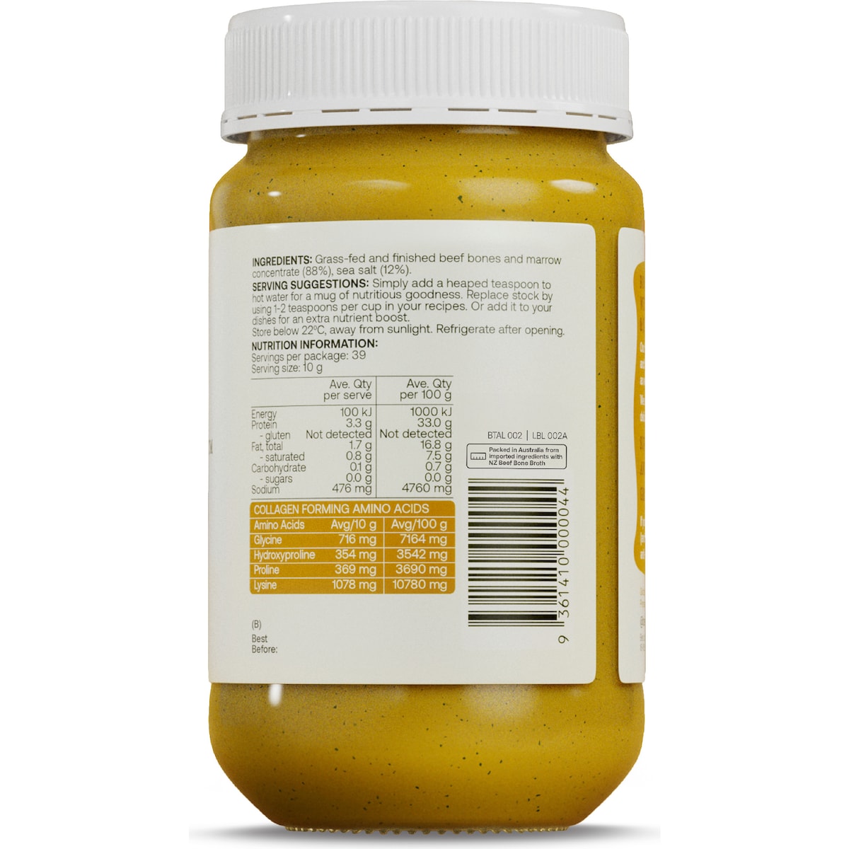 Best Of The Bone Broth Concentrate Organic Turmeric & Ginger 390g