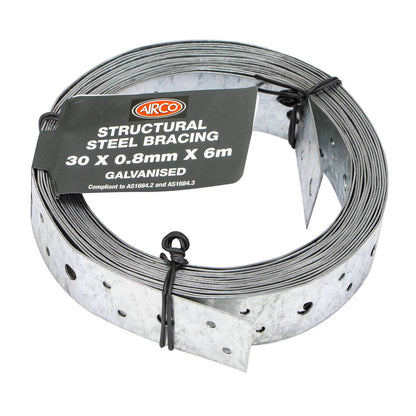 Airco Structural Galvanised Strapping - 30mm x 0.8mm x 6m