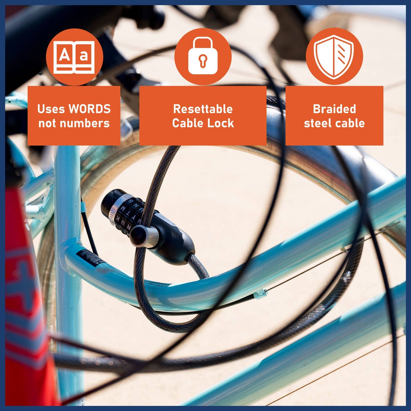 Wordcode Xtenda Resettable Bikelock - 10mm x 2.1m