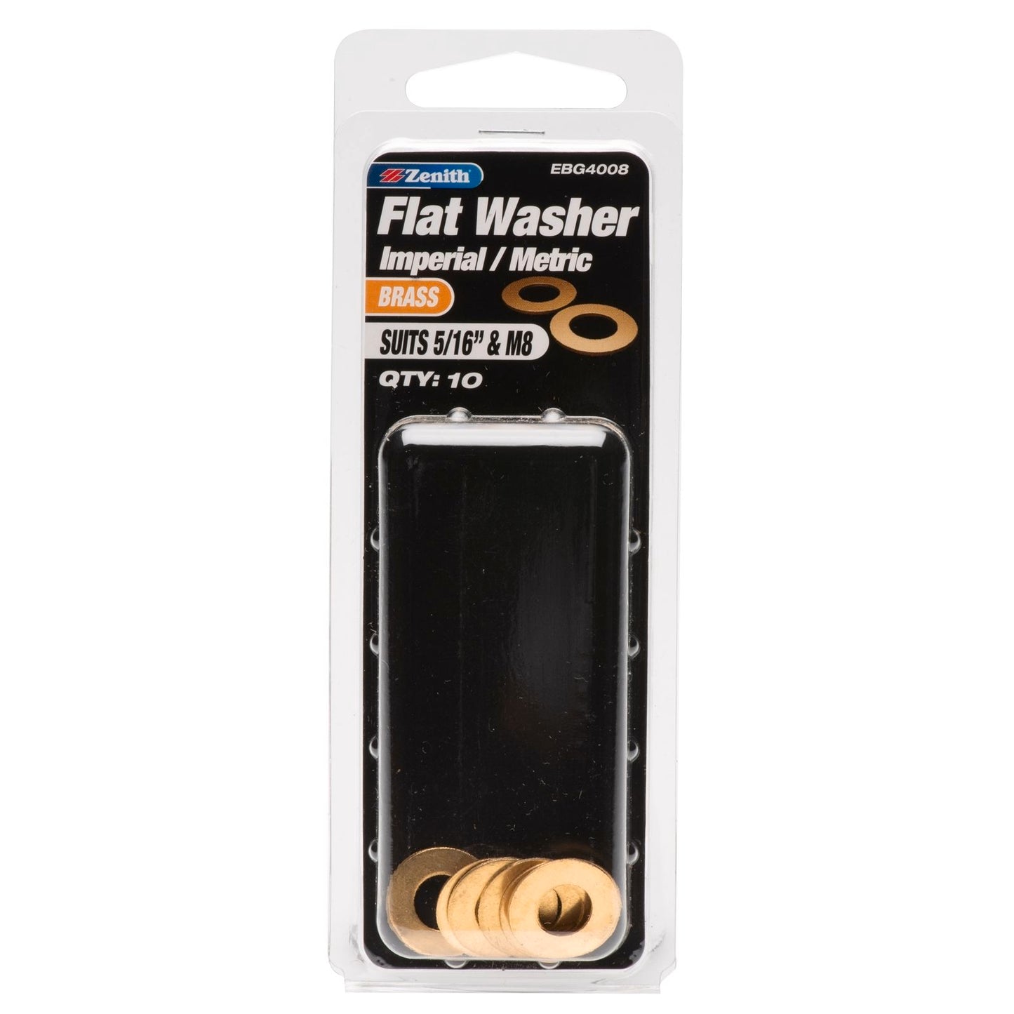 Zenith Flat Washer - 5/16 - Brass - 10 Pack