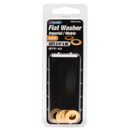 Zenith Flat Washer - 5/16 - Brass - 10 Pack