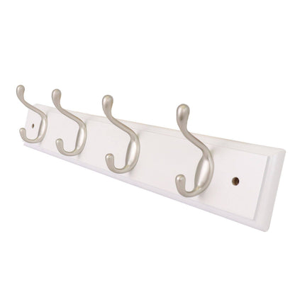 Syneco White Board Coat Rack - 4 Hooks - 450 x 100 x 75mm