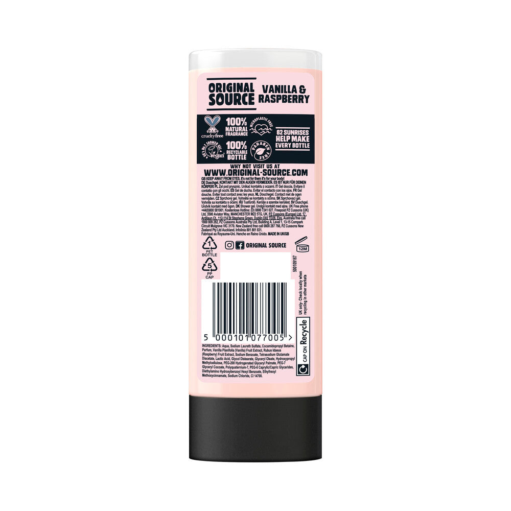 Original Source Shower Gel Vanilla & Raspberry - 250mL