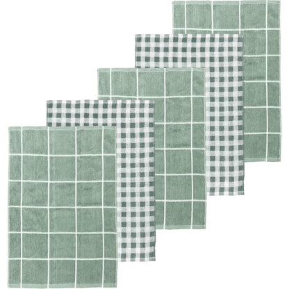 Mint Everyday Heavy Weight Tea Towel Terry Assorted 5 Pack