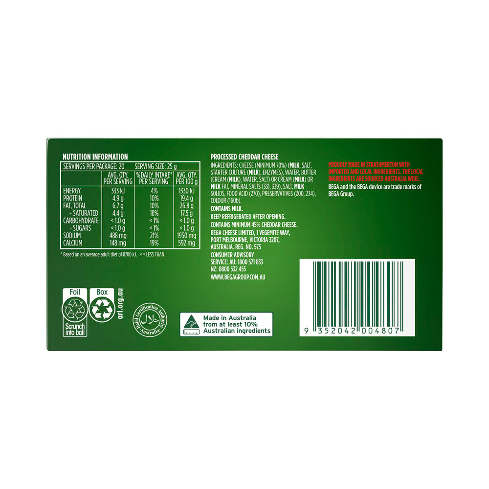 Bega Cheddar Cheese Block - 500g