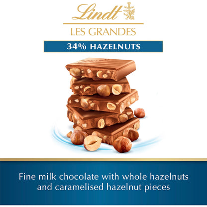 Lindt Les Grandes Milk Chocolate & Hazelnut Block 150g