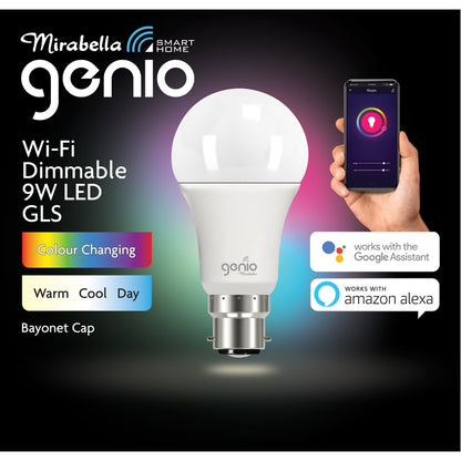 Mirabella Genio Wifi Dimmable 9W Led Gls Bayonet Cap each