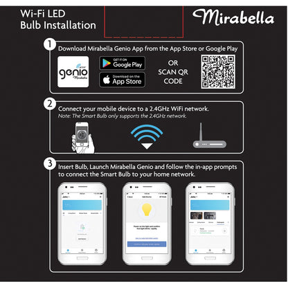 Mirabella Genio Wifi Dimmable 9W Led Gls Bayonet Cap each