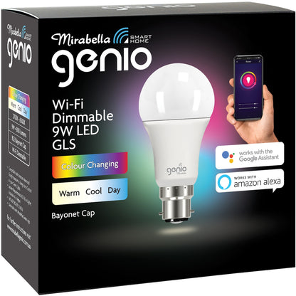 Mirabella Genio Wifi Dimmable 9W Led Gls Bayonet Cap each