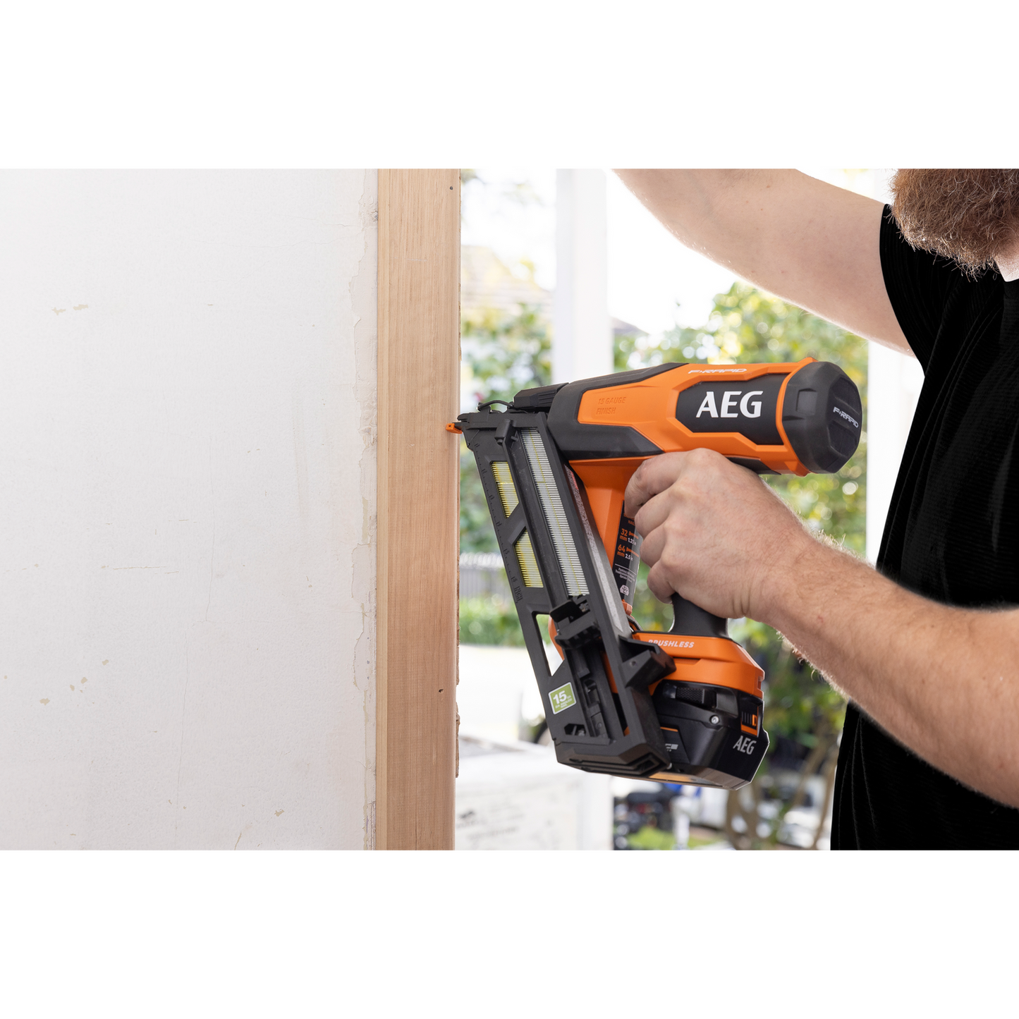 AEG F-RAPID 15GA DA Angled Brad Nailer Kit - 18V - 5Ah