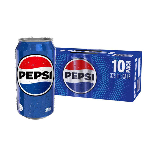 Pepsi Soft Drink Cola Cans Multipack 375ml - 10 Pack