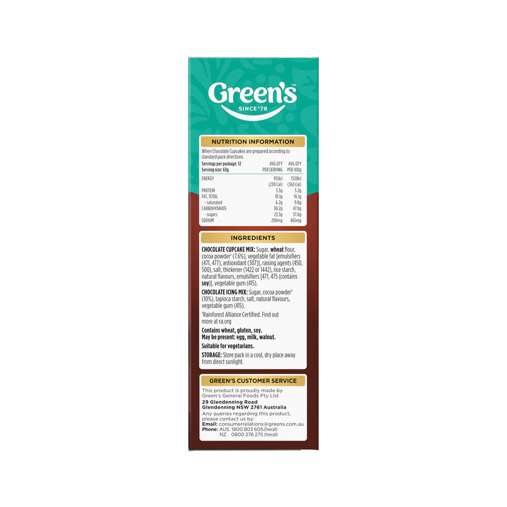 Green's Deluxe Chocolate Cupcake Mix - 450g