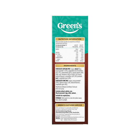 Green's Deluxe Chocolate Cupcake Mix - 450g