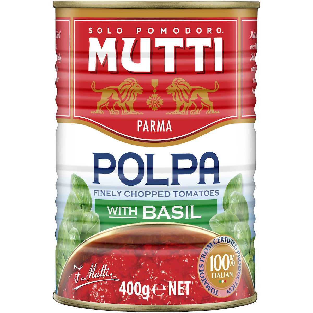 Mutti Polpa Finely Chopped Tomatoes With Basil 400g