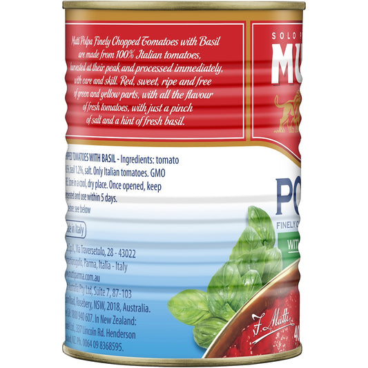 Mutti Polpa Finely Chopped Tomatoes With Basil 400g