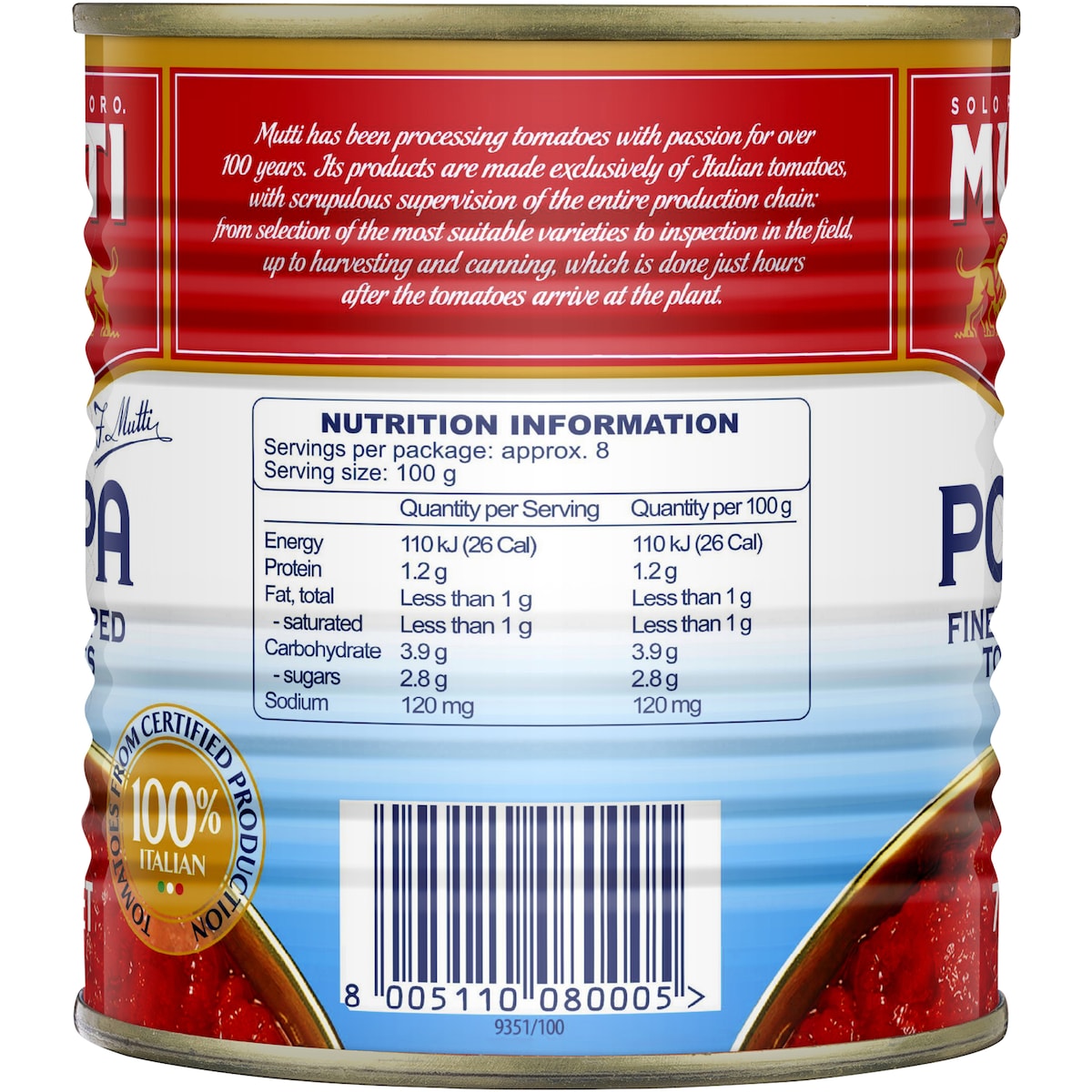 Mutti Polpa Finely Chopped Tomatoes 790g