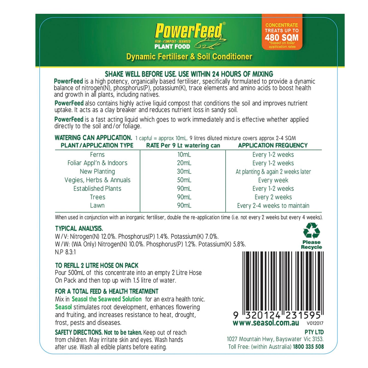 PowerFeed Fertiliser Concentrate - 2.4L