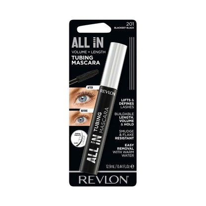 Revlon All In Tubing Mascara Blackest Black - 12.9mL