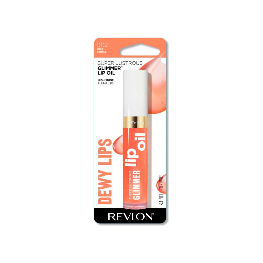 Revlon Glimmer Lip Oil Miss Coral - 3.8mL