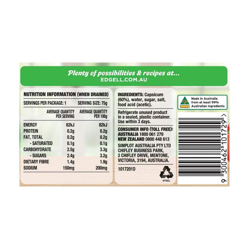 Edgell Australian Grown Diced Capsicum - 125g