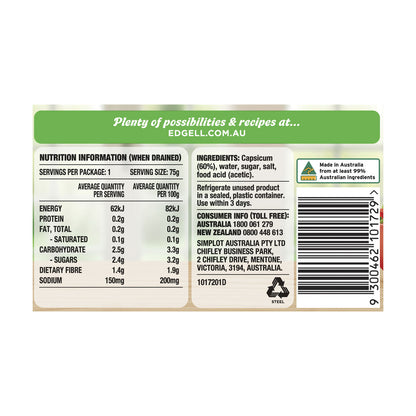 Edgell Australian Grown Diced Capsicum - 125g