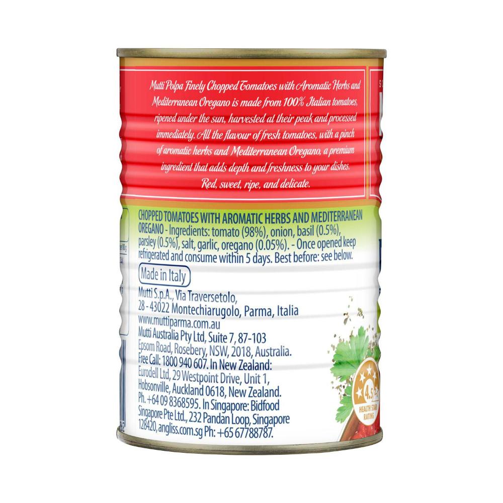 Mutti Polpa Finely Chopped Tomatoes With Herb - 400g