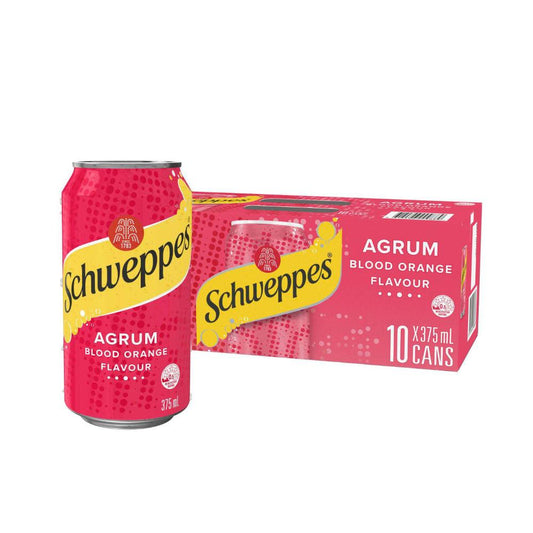Schweppes Agrum Soft Drink Blood Orange Mixers 375ml x 10 Pack