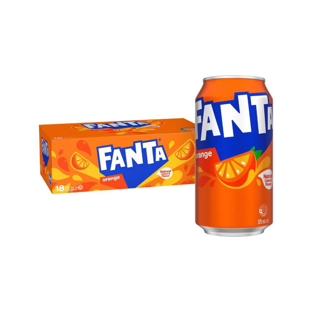 Fanta Orange Soft Drink 18x375ml - 18 Pack