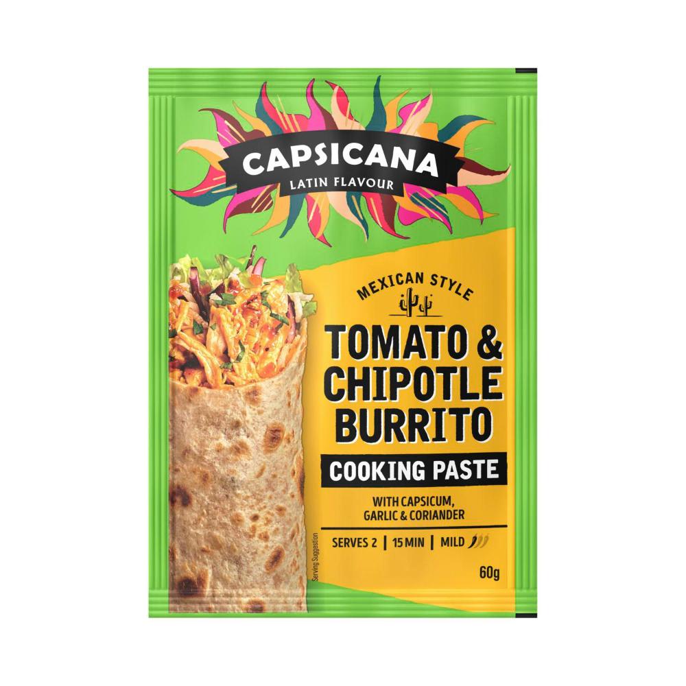 Capsicana Mexican Style Burrito Tomato & Chipotle Paste - 60g