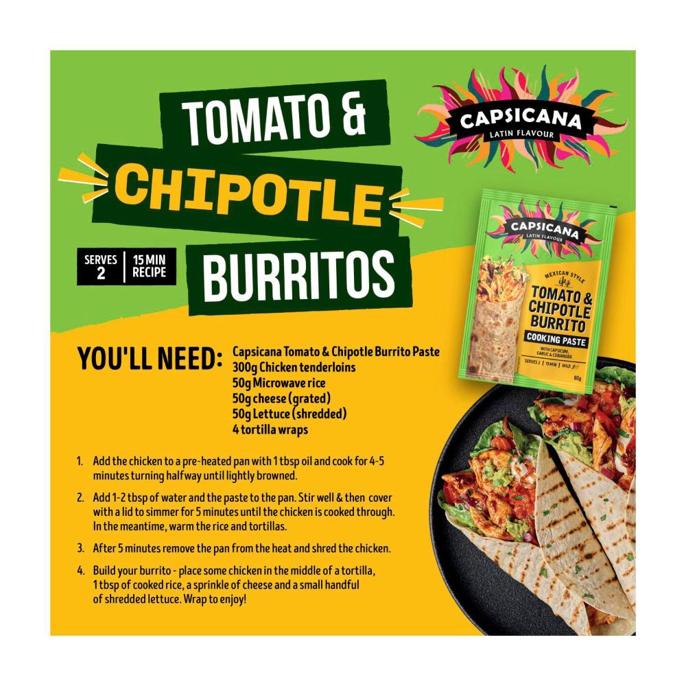 Capsicana Mexican Style Burrito Tomato & Chipotle Paste - 60g
